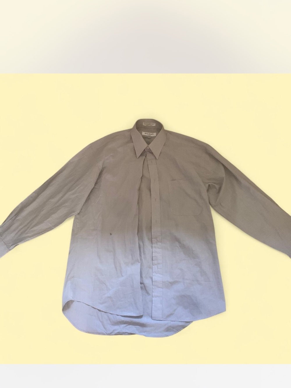 Balmain Classic Men's Light Gray Button-Down Shirt